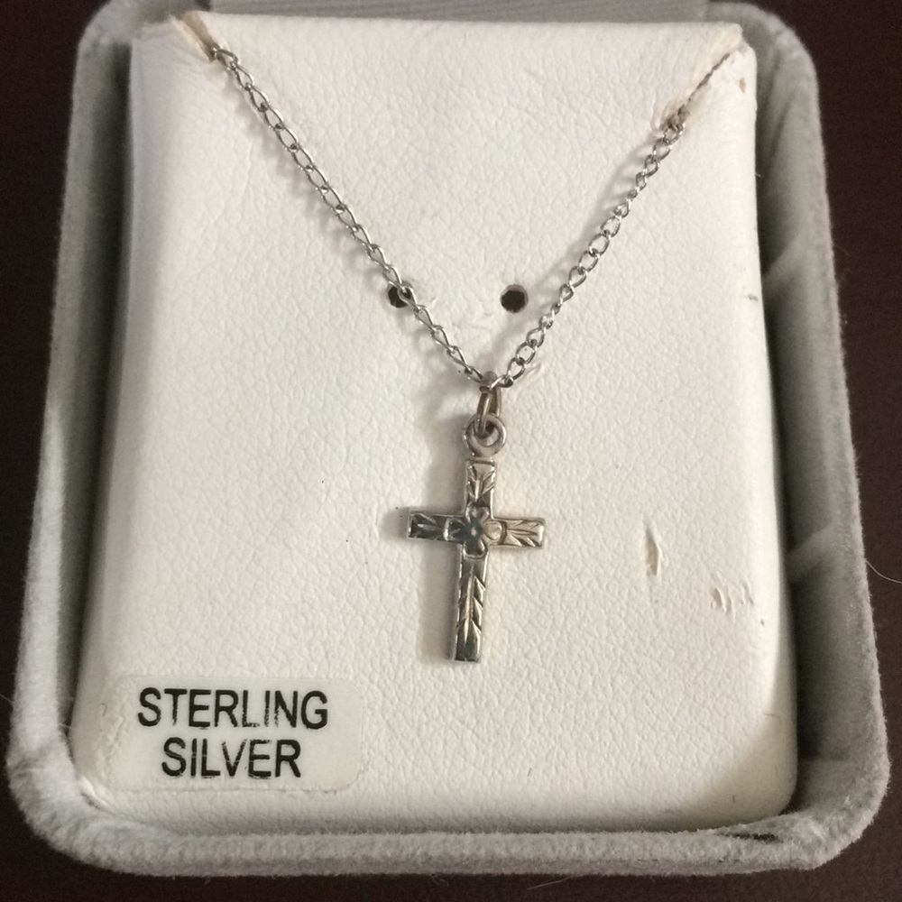 Sterling silver cross necklace